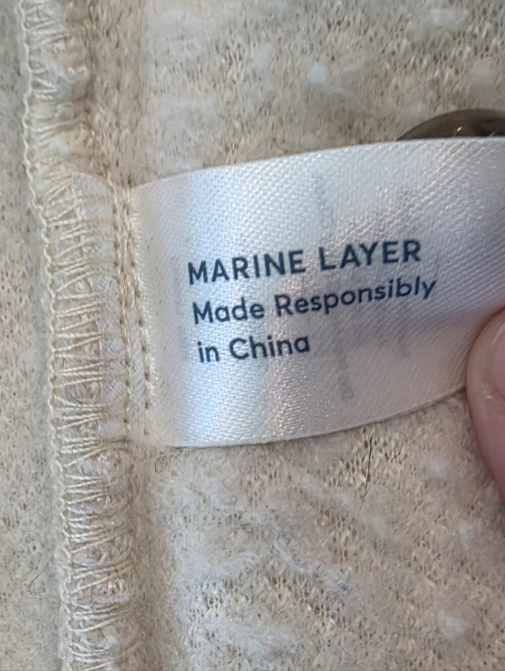 Marine Layer Cream Sherpa Teddy Fleece Jacket Shacket XS Cozy Oversized - Picture 12 of 12